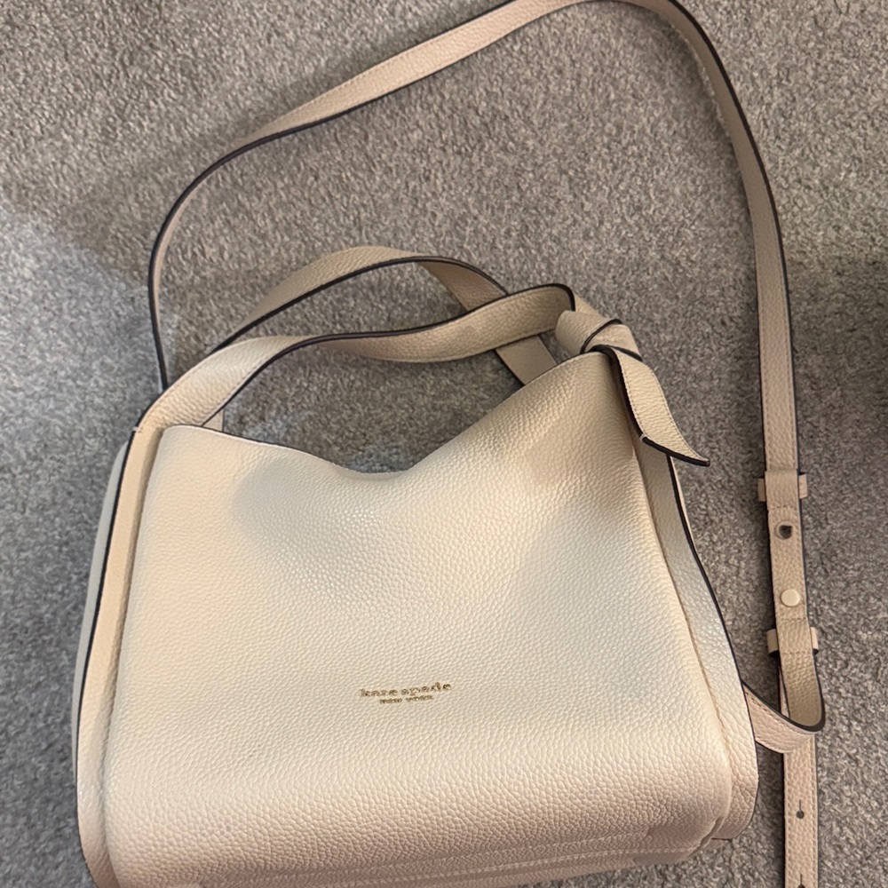 Kate Spade Ivory Shoulder Bag with Bow Detail